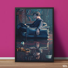 Sherlock Holmes Benedict Cumberbatch on Sofa | Movie Poster Wall Art - Prime Décor