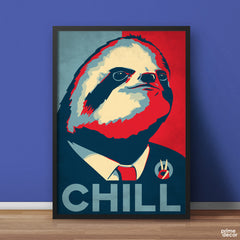 Sloth ‘Chill’ Design | Funny Poster Wall Art - Prime Décor
