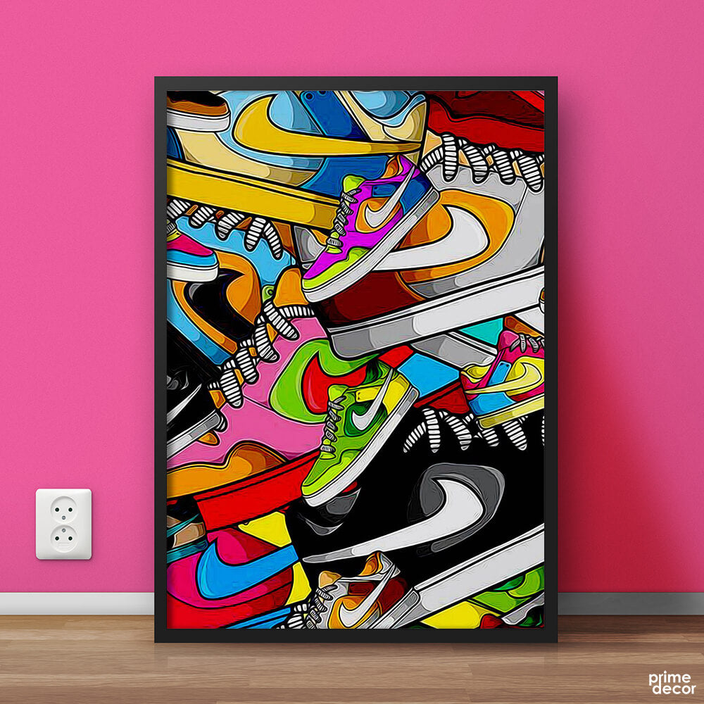 Sneakerhead Branded Shoes Artwork | Fashion Poster Wall Art - Prime Décor