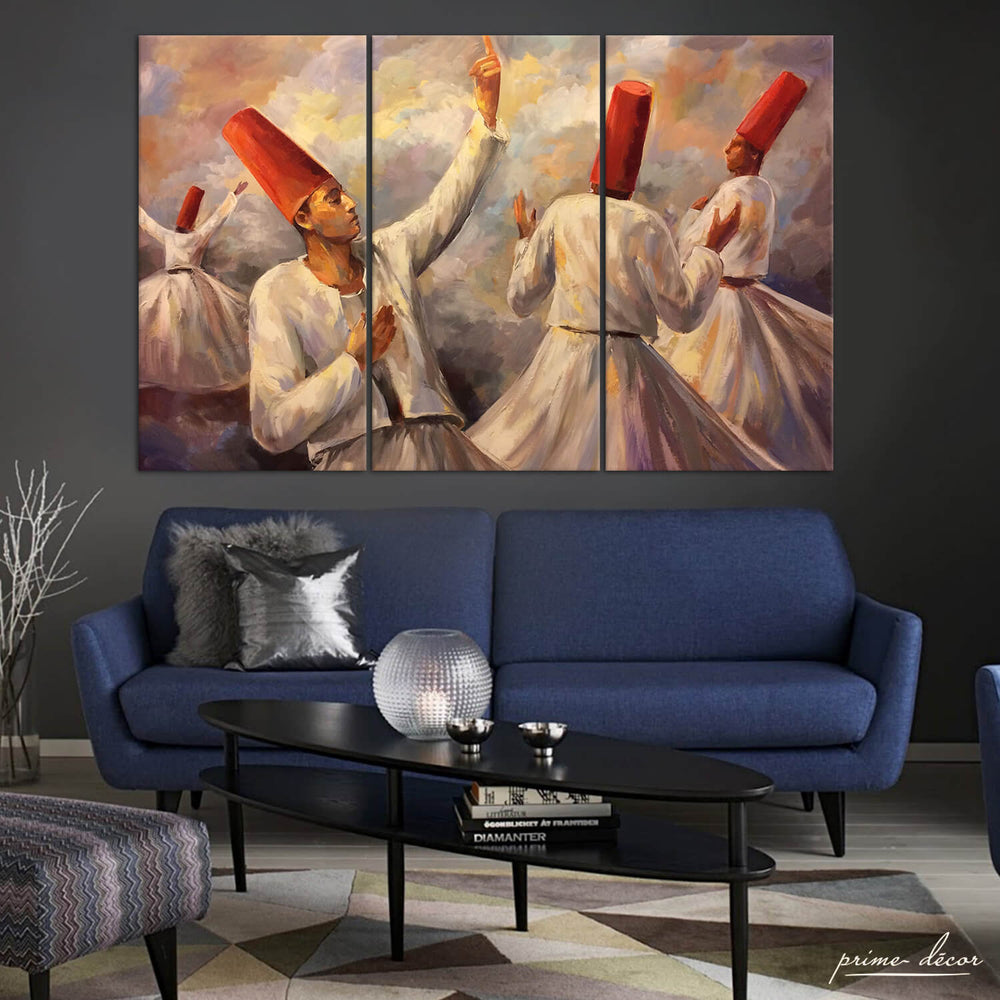 Spiritual Dancers #5 (3 Panel) Wall Art - Prime Décor
