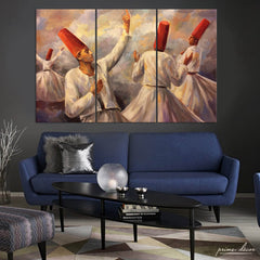 Spiritual Dancers #5 (3 Panel) Wall Art - Prime Décor