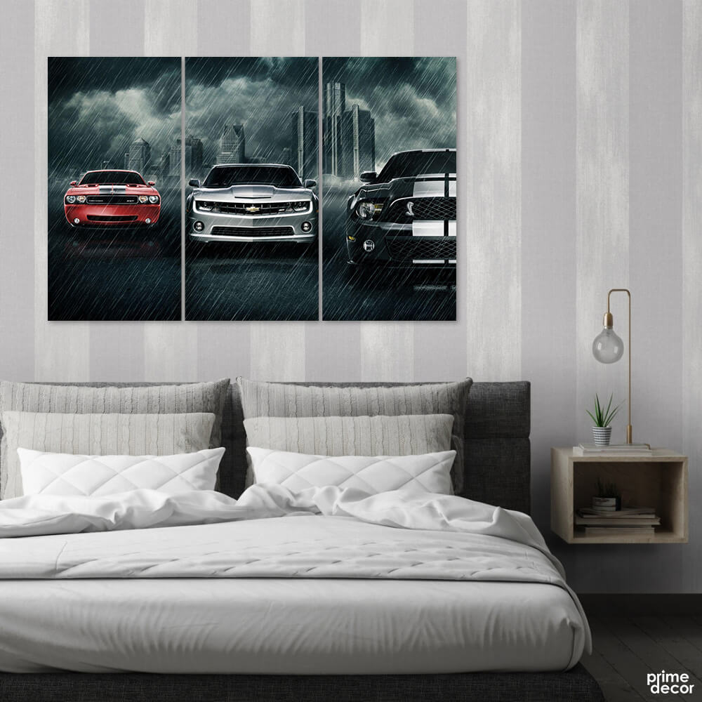 The Chevy Squad (3 Panel) Cars Wall Art - Prime Décor