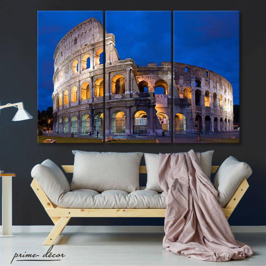 The Colosseum – Rome (3 Panel) Travel Wall Art - Prime Décor