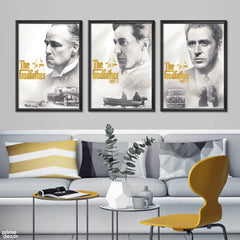 The Godfather Series BlueRay Design Set (3 Panel) Movie Wall Art - Prime Décor