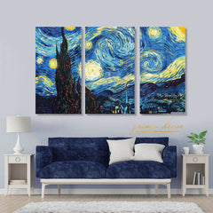 The Starry Night By Van Gogh (3 Panel) Wall Art On Sale - Prime Décor