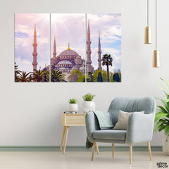 The Stunning Istanbul Blue Mosque (3 Panel) Islamic Wall Art On Sale - Prime Décor