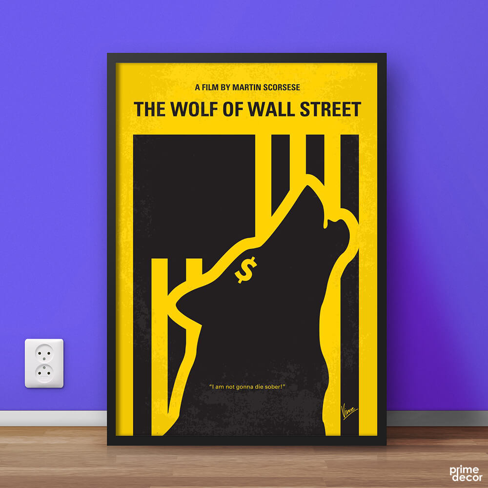 The Wolf of Wall Street Yellow Black Design | Movie Poster Wall Art - Prime Décor