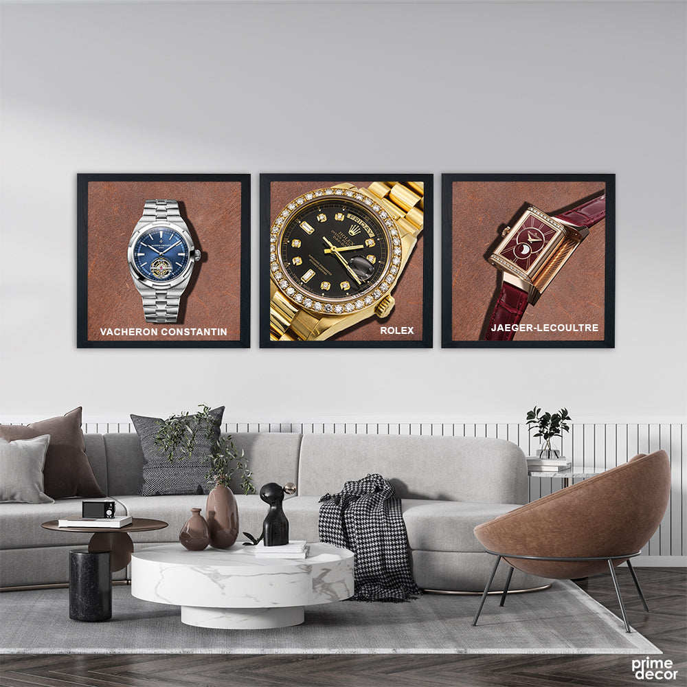 Top-Tier Luxury Watches (3 Panel) Fashion Wall Art - Prime Décor