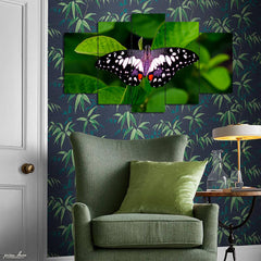 Tropical Butterfly In Nature (5 Panel) Floral Wall Art - Prime Décor