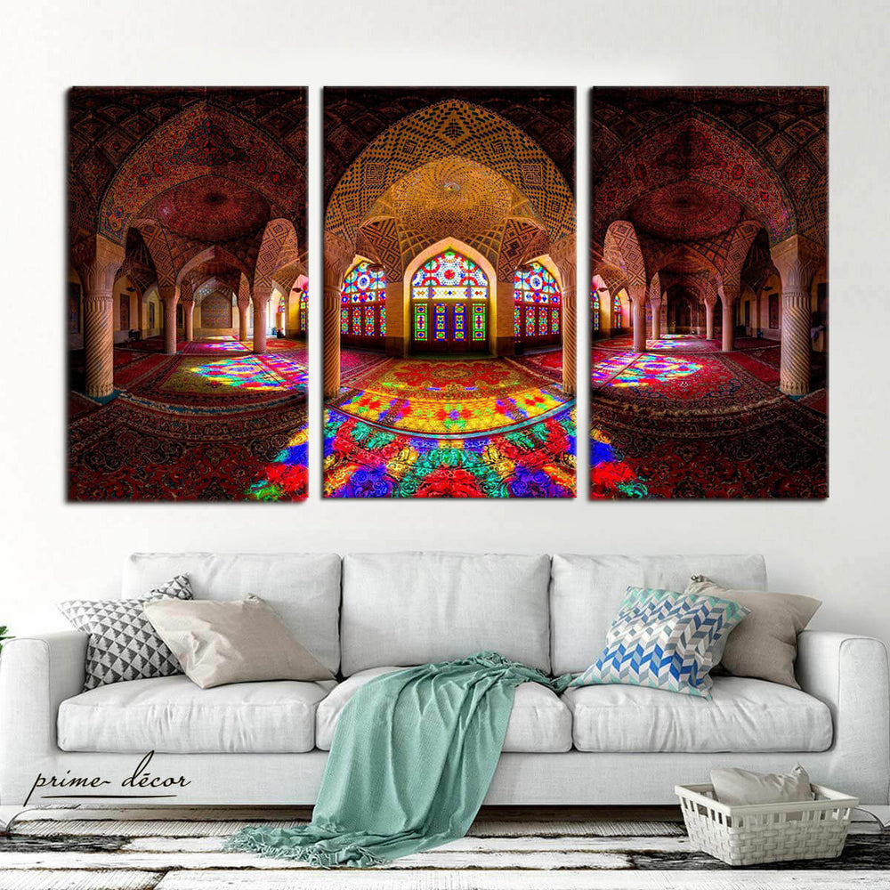 Turkish Mosaic Mosque (3 Panel) Islamic Wall Art - Prime Décor