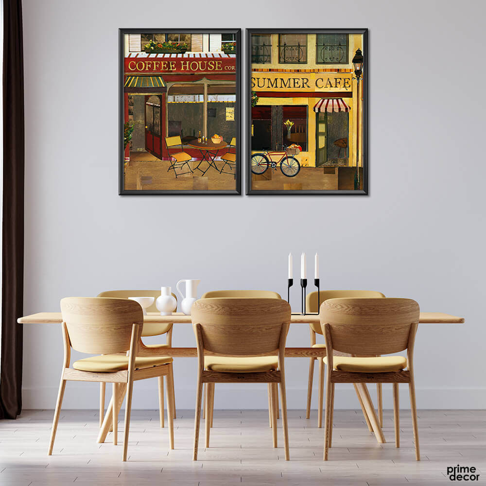 Vintage Coffee House (2 Panel) Food Wall Art - Prime Décor