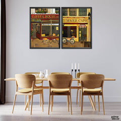 Vintage Coffee House (2 Panel) Food Wall Art - Prime Décor