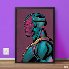 Vision Sideview Marvel Avengers | Movie Poster Wall Art - Prime Décor