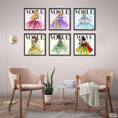 Vogue Disney Princess Chic Design (6 Panel) Fashion Wall Art - Prime Décor