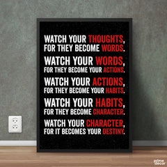 Watch Your Thoughts | Motivational Poster Wall Art - Prime Décor