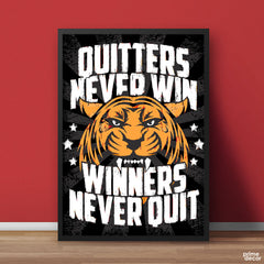 Winners Never Quit | Motivational Poster Wall Art - Prime Décor