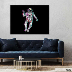 Astronaut Waving Hand Minimal (Single Panel) Wall Art - Prime Décor
