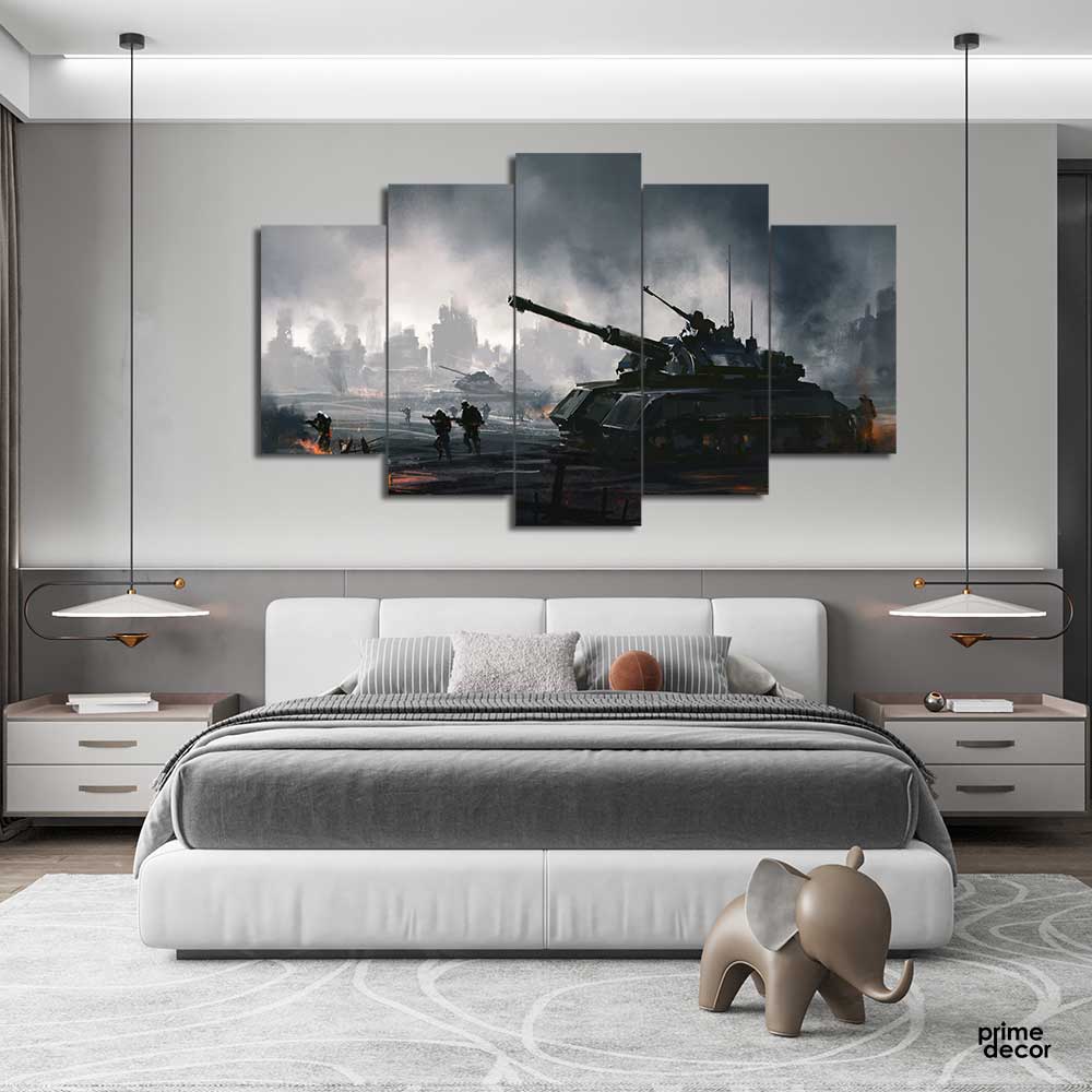 Cruel War Scenes (5 Panel) Complete wall Art - Prime Décor