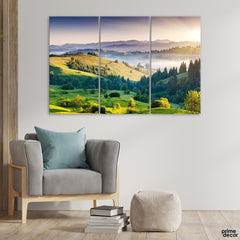 Mountain Forest Landscape (3 Panel) Nature Wall Art - Prime Décor