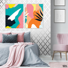 Colorful Memphis Design (2 Panel) Digital Wall Art - Prime Décor