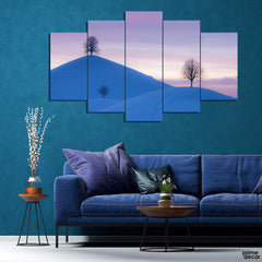Hills Winter Sunset (5 Panel) Nature Wall Art - Prime Décor