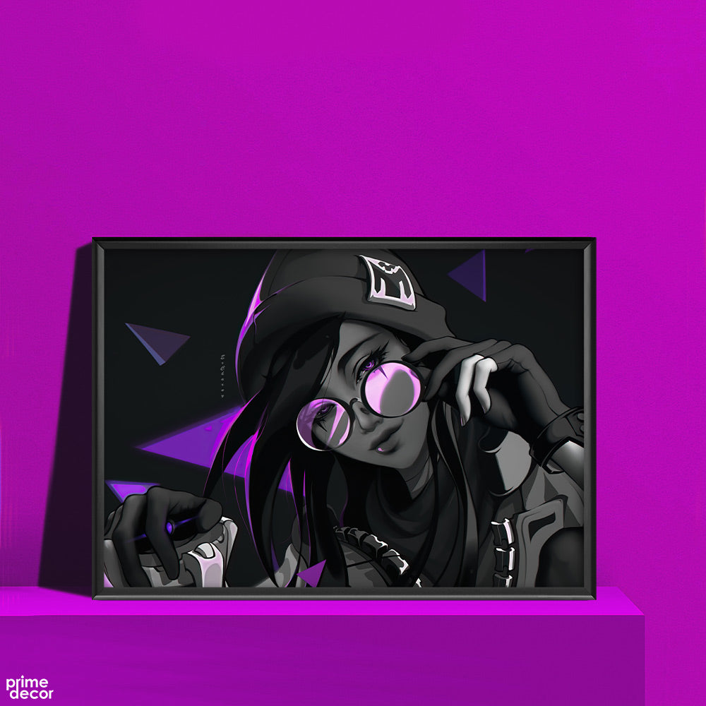 Purple Eye Glasses Valorant | Anime Poster Wall Art - Prime Décor
