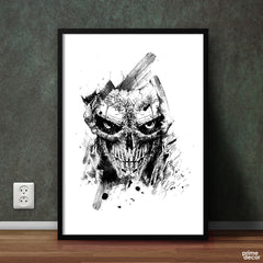 Skull Sketch Black & White | Poster Wall Art - Prime Décor