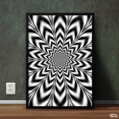 Op Art Distorted Black and White Lines | Abstract Poster Wall Art On Sale - Prime Décor