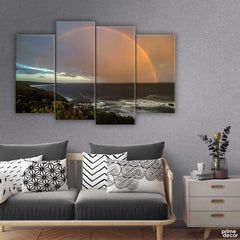 Rainbow Sunset Effect (4 Panel) | Nature Wall Art - Prime Décor
