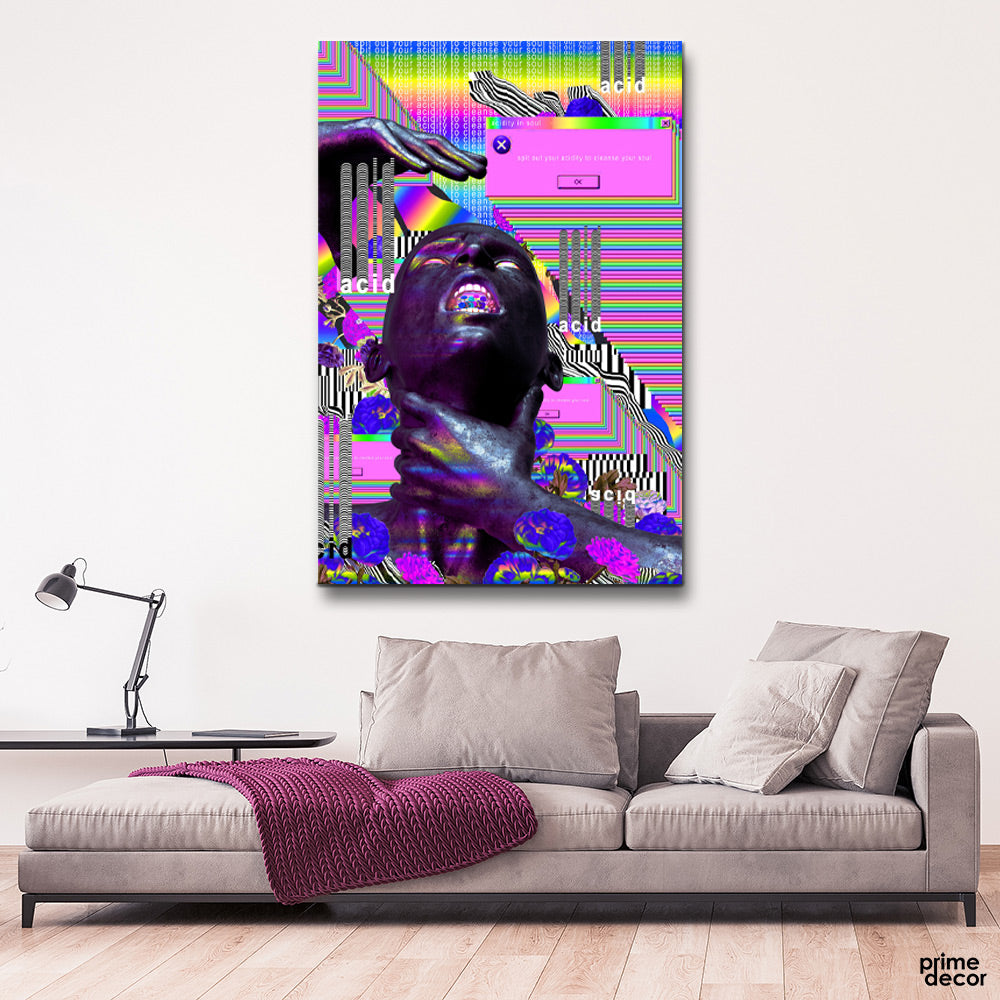 Digital Glitch Art (Single Panel) Fashion Wall Art - Prime Décor