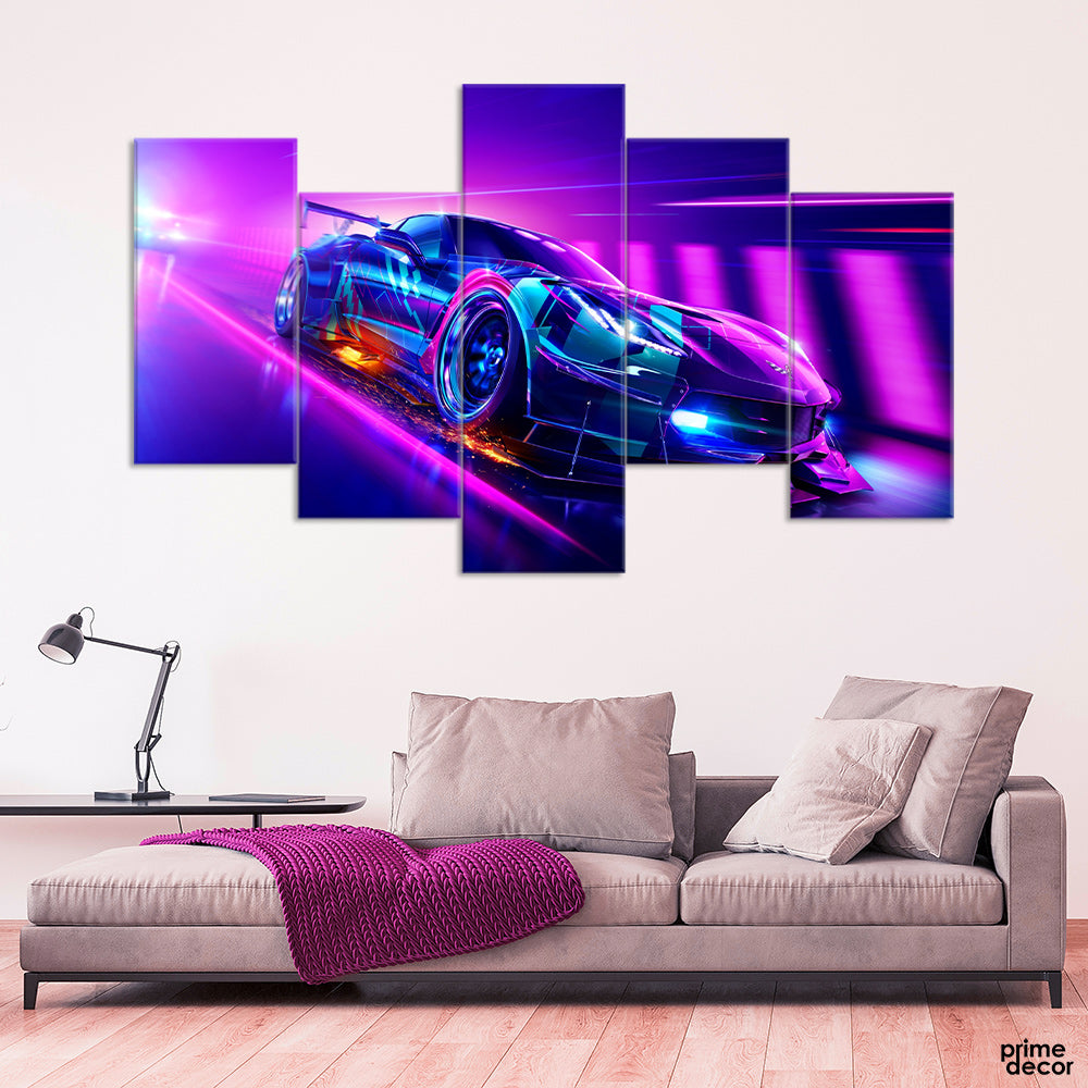 Need for Speed Heat (5 Panel) Cars Wall Art - Prime Décor