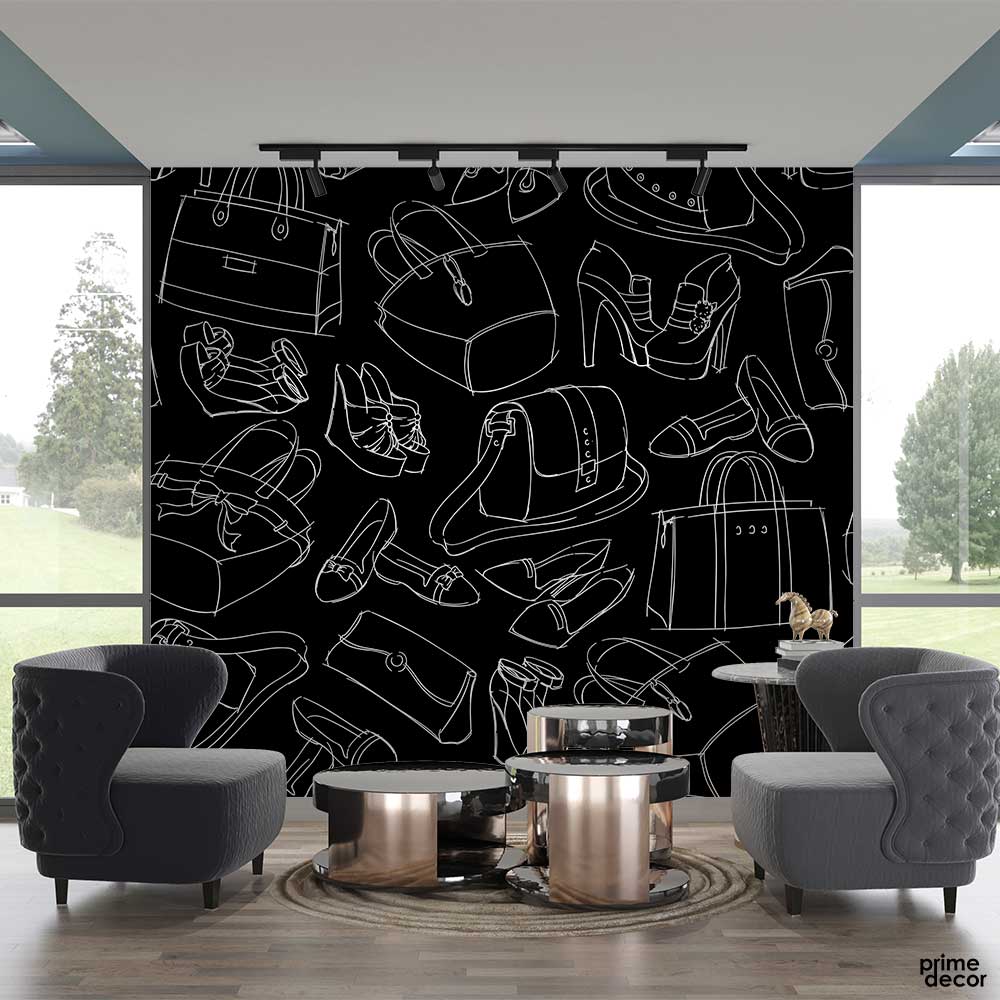 Seamless Woman Fashion Accessories | Fashion Wallpaper Mural - Prime Décor