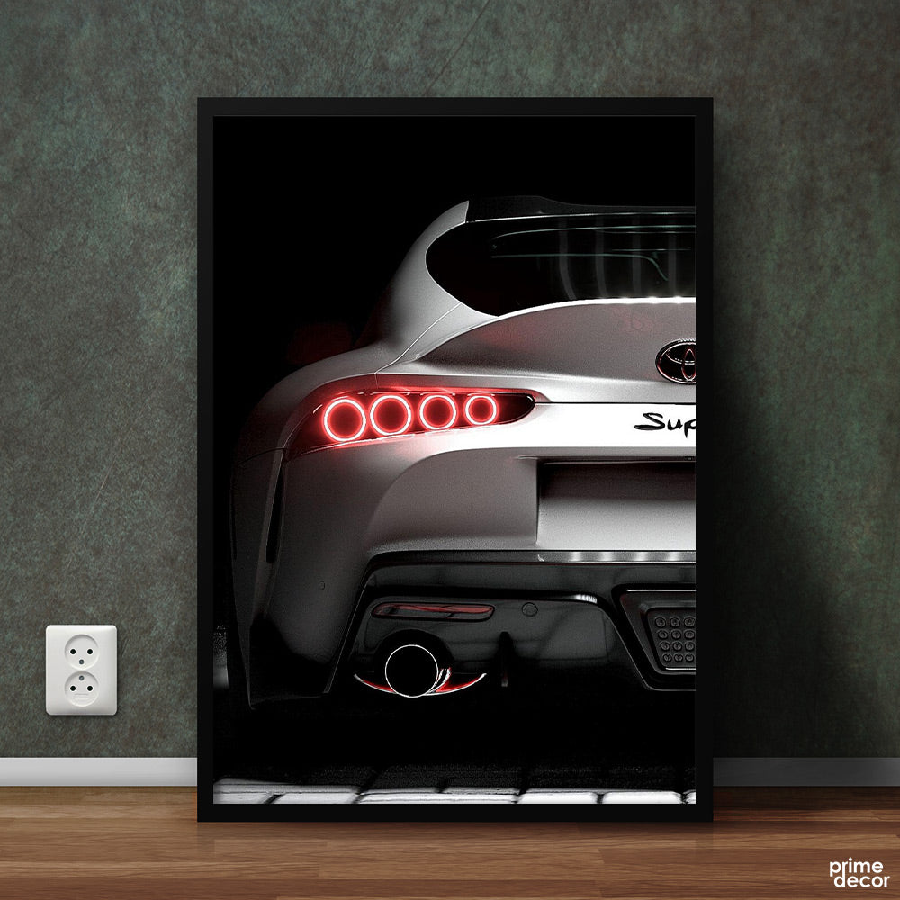 Toyota Supra Backlight | Car Poster Wall Art - Prime Décor