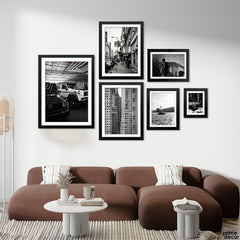 Urban Infrastructure Grayscale Luxury Artwork (6 Panel) Architecture Wall Art