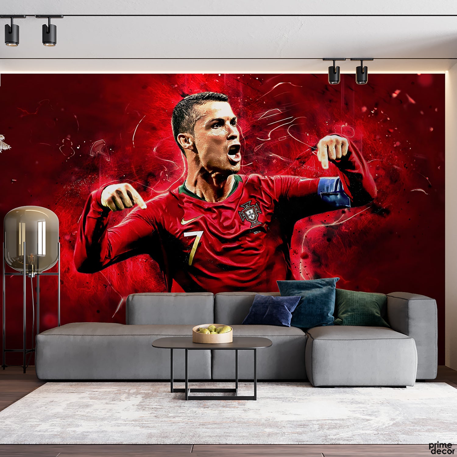Ronaldo Celebrating With Red Grunge Background | Sports Wallpaper Mura ...