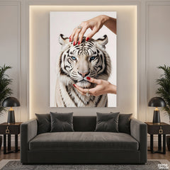 Blue-Eyed Exotic White Tiger