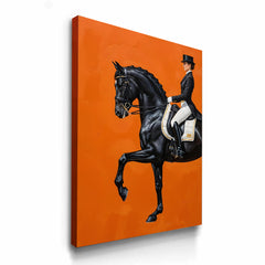 Dressage Elegance on Bold Orange