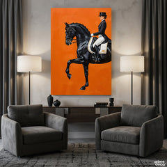 Dressage Elegance on Bold Orange