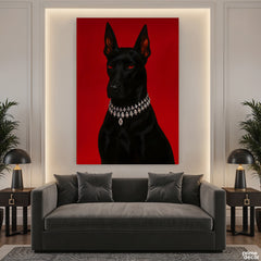 Regal Black Doberman in Diamond Collar