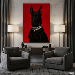 Regal Black Doberman in Diamond Collar