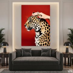 Leopard Profile with Jeweled Hand