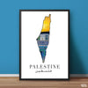 Palestine Map With Masjid Al Aqsa | Islamic Poster Wall Art