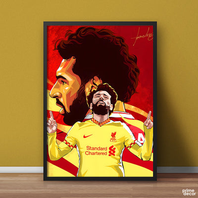 Abstract Artwork Of Mo Salah | Sports Poster Wall Art