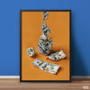 Dollars Artwork Over Brown Background | Fashion Poster Wall Art
