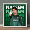 Naseem Shah Pakistan Cricket Team with Typography Background | Sports Poster Wall Art