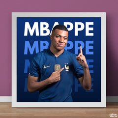 Kylian Mbappe with Typography Background | Sports Poster Wall Art