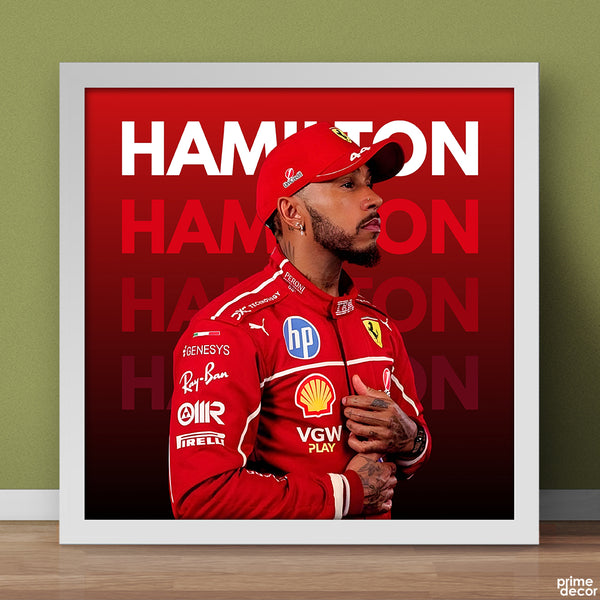 Lewis Hamilton F1 Formula Racing with Typography Background | Sports Poster Wall Art