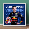 Max Verstappen F1 Formula Racing with Typography Background | Sports Poster Wall Art