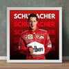 Michael Schumacher F1 Formula Racing with Typography Background | Sports Poster Wall Art