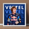 Sebastian Vettel F1 Formula Racing with Typography Background | Sports Poster Wall Art